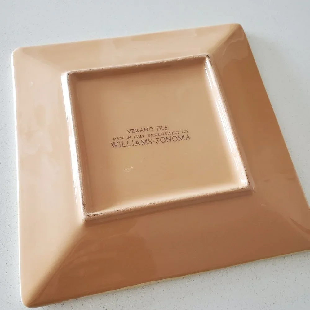 Williams Sonoma Verano Tile Banana Tree Plate Made in Italy